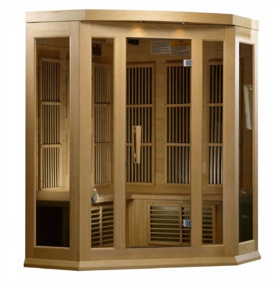 3-Person Corner Low EMF (Under 8MG) FAR Infrared Sauna (Canadian Hemlock)