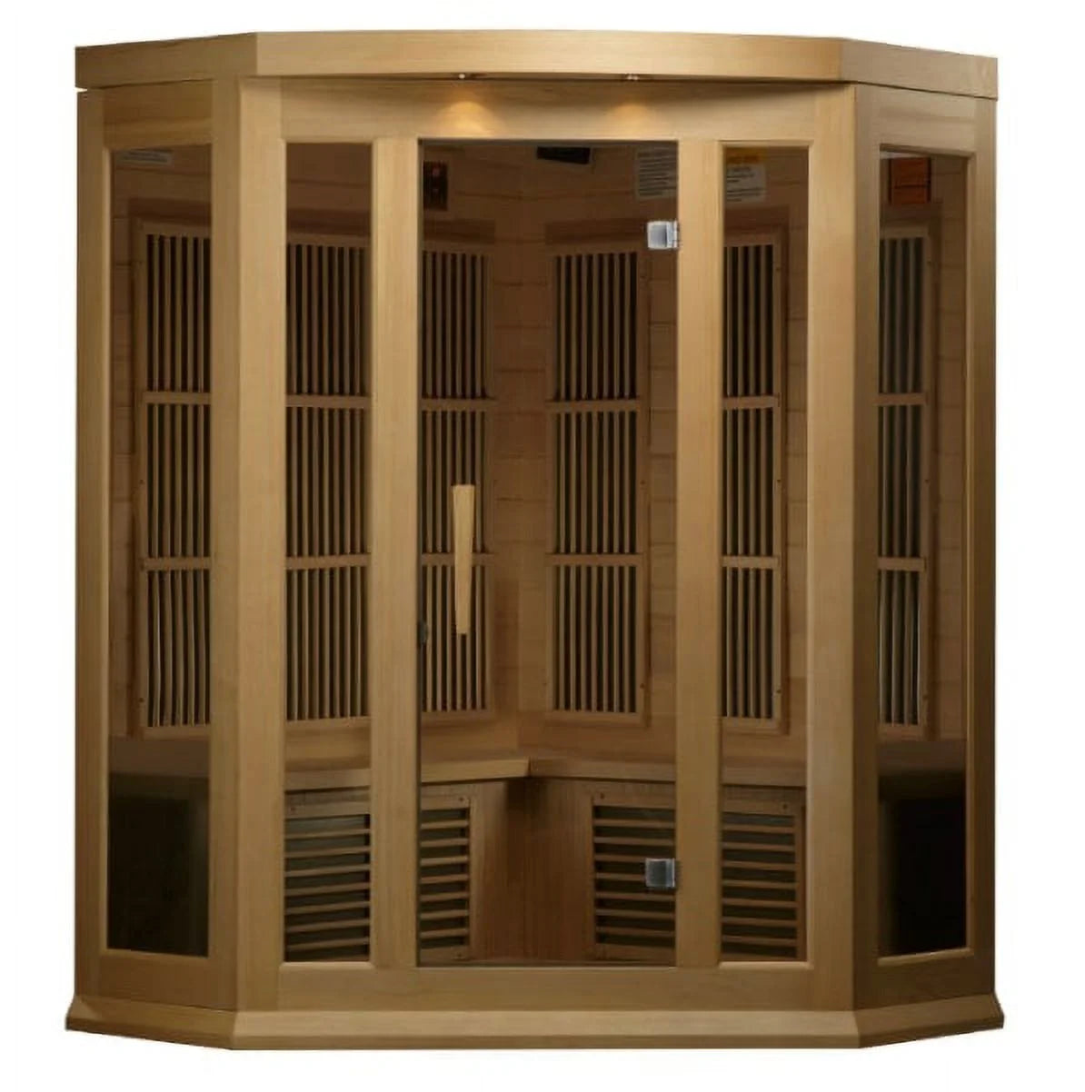 3-Person Corner Low EMF (Under 8MG) FAR Infrared Sauna (Canadian Hemlock)